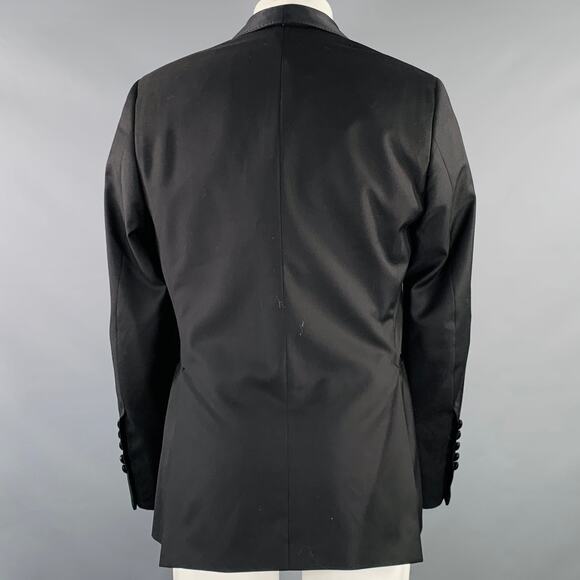 BILLIONAIRE ITALIAN COUTURE Size 38 Black Cotton Silk Shawl Collar Sport Coat - Picture 4 of 9